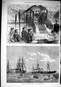 Original Old Antique Print 1874 Emperor Russia Gravesend Ship Yacht Boats 19th