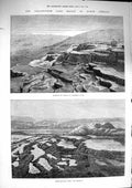 Original Old Antique Print 1874 Yellowstone Park America Hot Springs Ga 19th