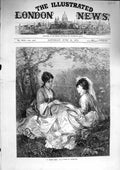 Original Old Antique Print 1874 Shady Nook Young Women Countryside Dusseldorf