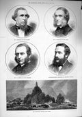 Old Antique Print 1874M'Donald Hubbard Alexander Marten Lighthouse Jersey 19th