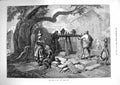 Original Old Antique Print 1874 Famine India Village Well Water Poor People
