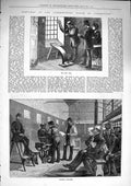 Old Antique Print 1874 Clerkenwell House Correction Prisoners Boys Pony 19th
