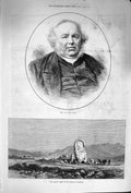 Original Old Antique Print 1874 Portrait Jules Janin Giant'S Tomb Island S 19th