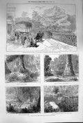 Original Old Antique Print 1874 Graves Officers Ashantee War Captain Nicol Eyre