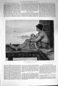Original Old Antique Print 1874 Femme Lacustre Mother Little Girl Anker F 19th