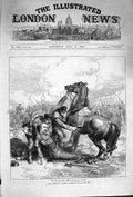 Original Old Antique Print 1874 War Spain Scene Death Mar-Hal Concha Siers 19th