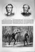 Original Old Antique Print 1874 Professor Smyth Cowan Led Astray Gaiety Theatre