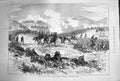Original Old Antique Print 1874 War Spain Battle Muro Estella Army Siers 19th