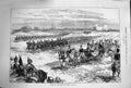 Original Old Antique Print 1874 Review Troops Siers Queen Chobham Horse Coach