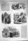 Old Antique Print 1874 Carisbrook Castle Church Steps Keep Architecture 19th