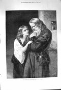 Original Old Antique Print 1874 Adam Warner Daughter Sibyl Portrait Victorian