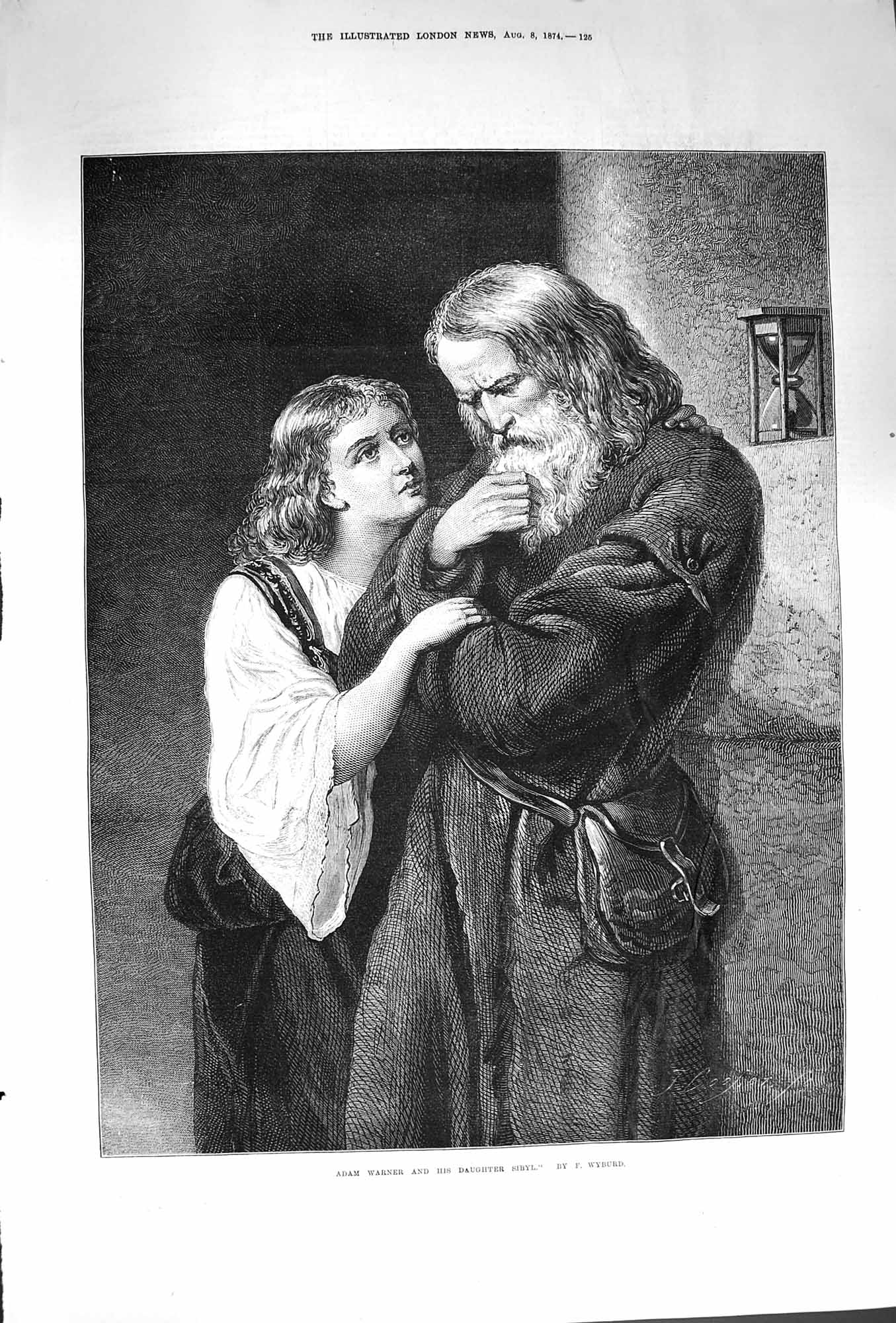 Original Old Antique Print 1874 Adam Warner Daughter Sibyl Portrait Victorian