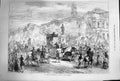 Original Old Antique Print 1874 Petrarch Celebration Avignon Grand Procession