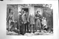 Original Old Antique Print 1874 Tourists Tramp Poor Man Public House Fine Art