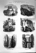 Original Old Antique Print 1874 Carrickfergus Castle Giant'S Causeway Dunlu 19th