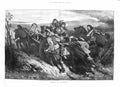 Original Old Antique Print 1874 Escaped Family Horses Cart Mountains Fine Art