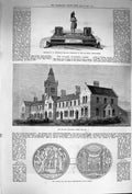 Old Antique Print 1874 M'Garel Larne Ireland Medal Wheatley Highlanders 19th