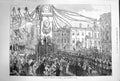 Original Old Antique Print 1874 Procession Freemasons Plymouth Prince Wales