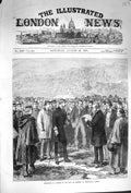Original Old Antique Print 1874 Men Address King Denmark Thingvalla Iceland