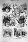 Antique Old Print *3314 1874 Chester Eaton Hall Festivities Earl Grosvenor