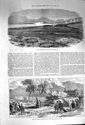 Original Old Antique Print 1874 Waste Lands Shiness Sutherland Removing Trees