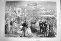Original Old Antique Print 1874 Ball Icelanders King Denmark Reyjavik Dancing