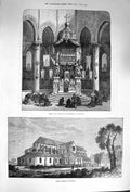 Original Old Antique Print 1874 Tomb Edmund Canterbury Pontigny Abbey Victorian