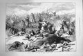 Original Old Antique Print 1874 War Spain Capture Oteiza Redoubt Moriones Siers