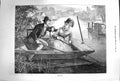 Original Old Antique Print 1874 Good Sport River Boat Romance Man Lady Fine Art