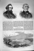 Original Old Antique Print 1874 Harbour Mto Mtwara Africa Charles Gilpin 19th
