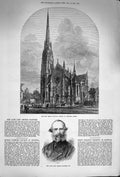 Original Old Antique Print 1874 Roman Catholic Church Arundel George Manners