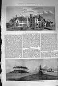 Original Old Antique Print 1874 Norfolk School Elmham Ship Wreck L'Hermite 19th