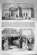 Original Old Antique Print 1874 Walker Art Gallery Liverpool Edinurgh Orphanage