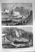 Old Antique Print 1874 Explosion Regent'S Canal Barge Wreck River London 19th