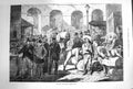 Old Antique Print 1874 Salle Aux Bles Farines Paris Street Market France 19th