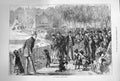 Old Antique Print 1874 Zoological Gardens Berlin Germany Families Day Out 19th