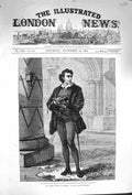 Original Old Antique Print 1874 Mr. Henry Irving Hamlet Lyceum Theatr Victorian