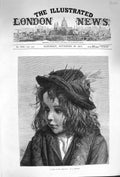 Original Old Antique Print 1874 Portrait Boy Campagna Hat Bonifazi Victorian