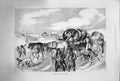 Original Old Antique Print 1874 Hungarian Gipsies Tramp Waggons Horses 19th