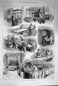 Old Antique Print 1874 Peek Frean Biscuit Manufactory Industry Machinery 19th
