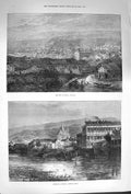 Original Old Antique Print 1874 City Tiflis Georgia Armenian Cathedral Victorian