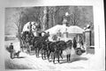 Original Old Antique Print 1874 Christmas Time Horses Carriage Snow S Victorian