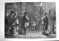 Original Old Antique Print 1875 Scene Midnight Mass Sixteenth Century France