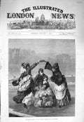 Old Antique Print 1875 Ice Skating Season Ladies Sledge Winter Fine Art 19th