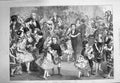 Old Antique Print 1875 Juvenile Children Ball Mansion House Dancing Scene 19th