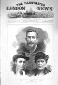 Original Old Antique Print 1875 Survivors Cospatrick Cotter Macdonald Lewis