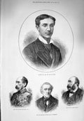 Old Antique Print 1875 King Spain Alfonso Millward Attwood Ledru Rollin 19th