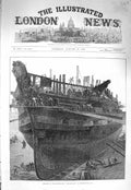 Old Antique Print 1875 Breaking Hospital Ship Dreadnought Chatham Docks 19th