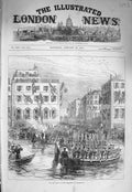 Original Old Antique Print 1875 King Spain Embarking Marseilles Siers Boats