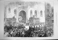 Original Old Antique Print 1875 Reception New King Spain Cathedral Barcelona